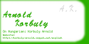 arnold korbuly business card